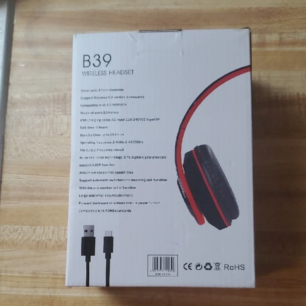 B39 Wireless Headset PINK/WHITE - Picture 4 of 6